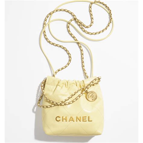 yellow chanel 22 bag